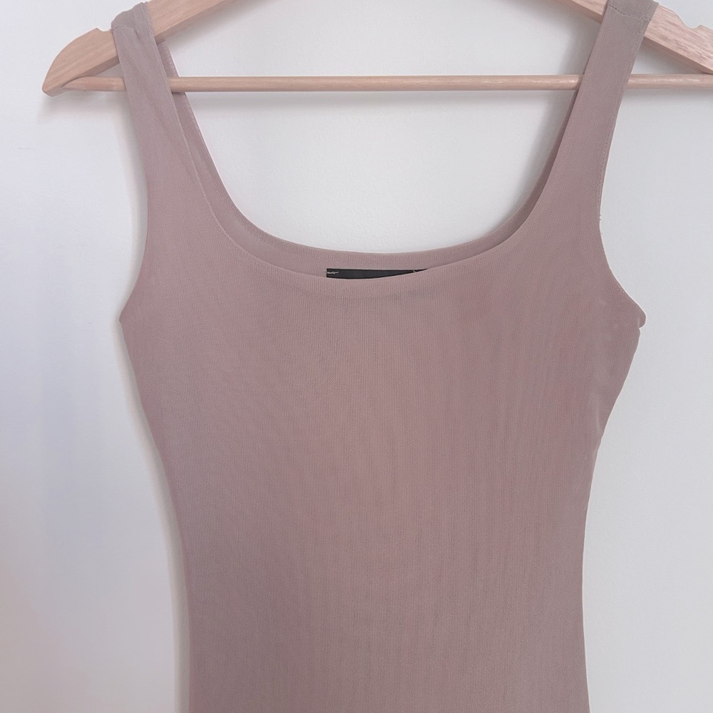 NAKED WARDROBE - See-Through Bodycon Nude Dress - Picture 4 of 5